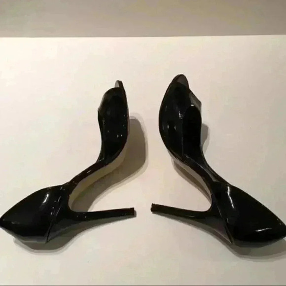 Elle Heels Black Faux Patent Leather Sz 7.5 - Picture 4 of 7